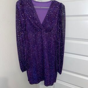 Plugging Neck Lantern Sleeve body con dress